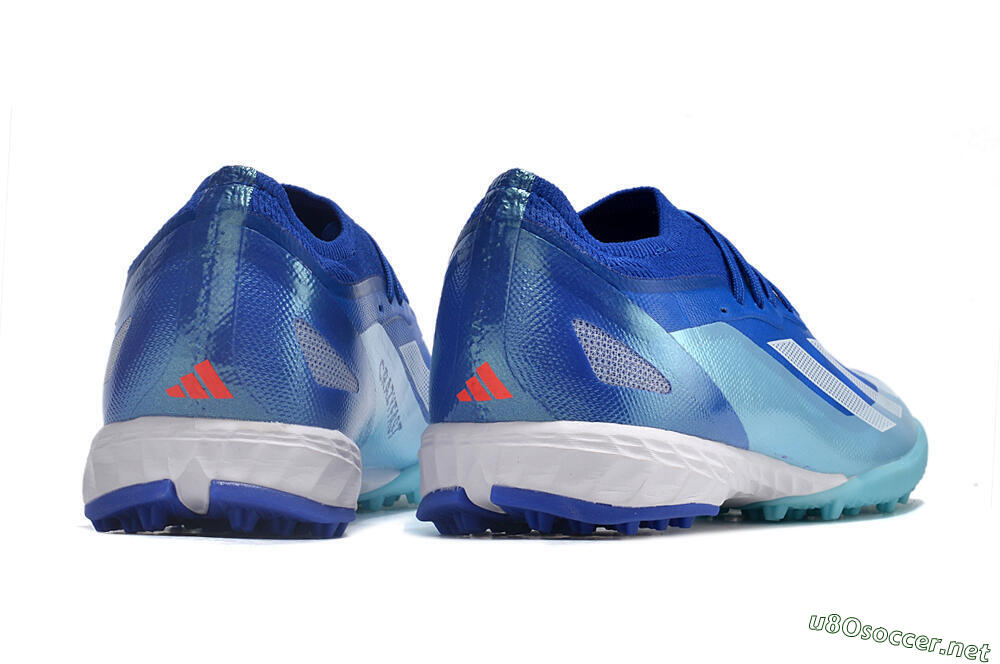 Men's Adidas X Crazyfast.1 TF Football Shoes - Blue/Silver/White 6