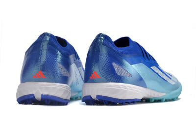 Men's Adidas X Crazyfast.1 TF Football Shoes - Blue/Silver/White
