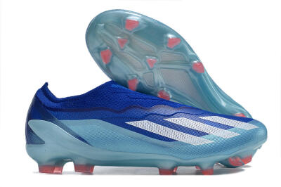 Men's Adidas X Crazyfast.1 Laceless FG Football Boots - Blue/White/Jade
