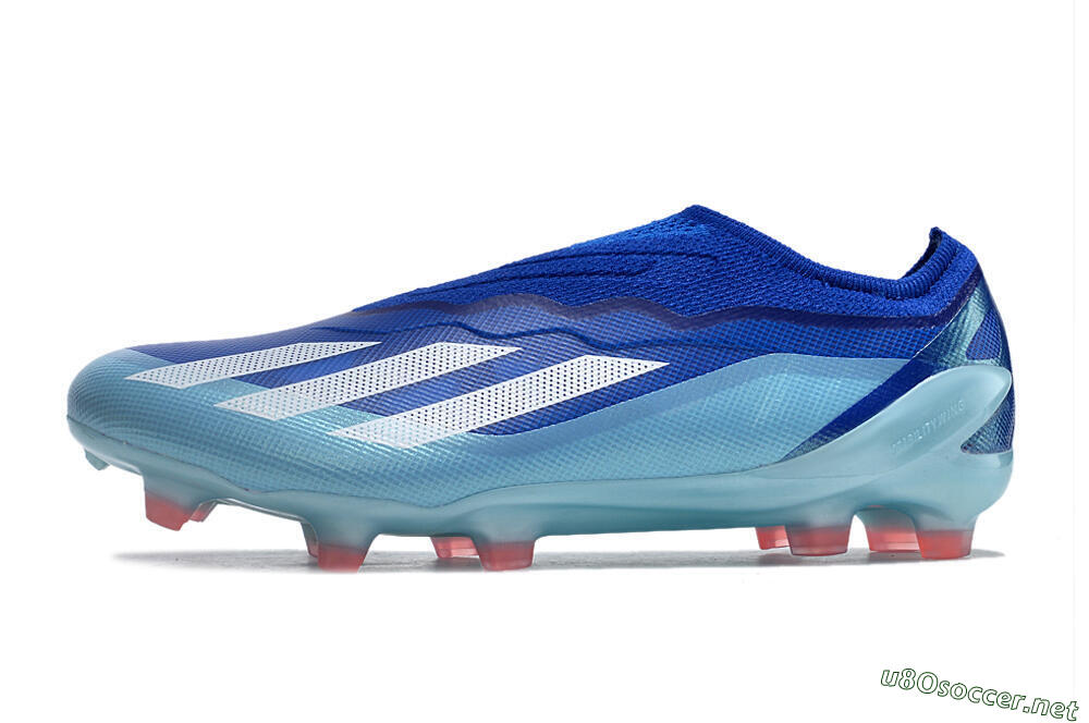 Men's Adidas X Crazyfast.1 Laceless FG Football Boots - Blue/White/Jade 0