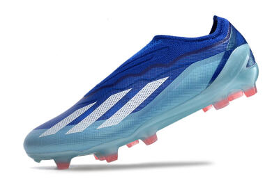 Men's Adidas X Crazyfast.1 Laceless FG Football Boots - Blue/White/Jade