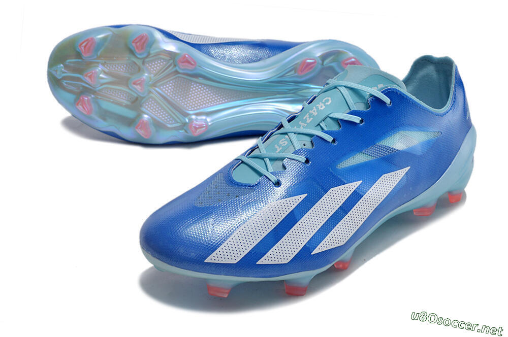 Men's Adidas X Crazyfast+ FG Football Boots - Blue/White/Jade 3