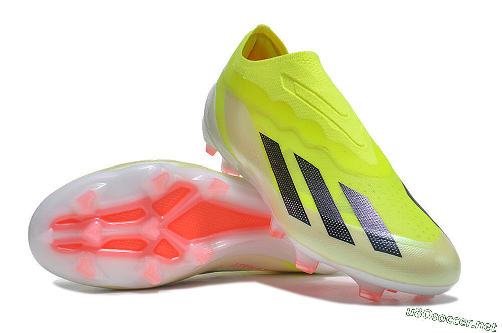 Men's Adidas X Crazyfast+ FG Football Boots - Yellow/Black/Pink 3