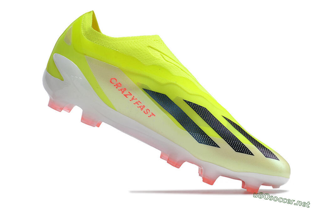 Men's Adidas X Crazyfast+ FG Football Boots - Yellow/Black/Pink 4