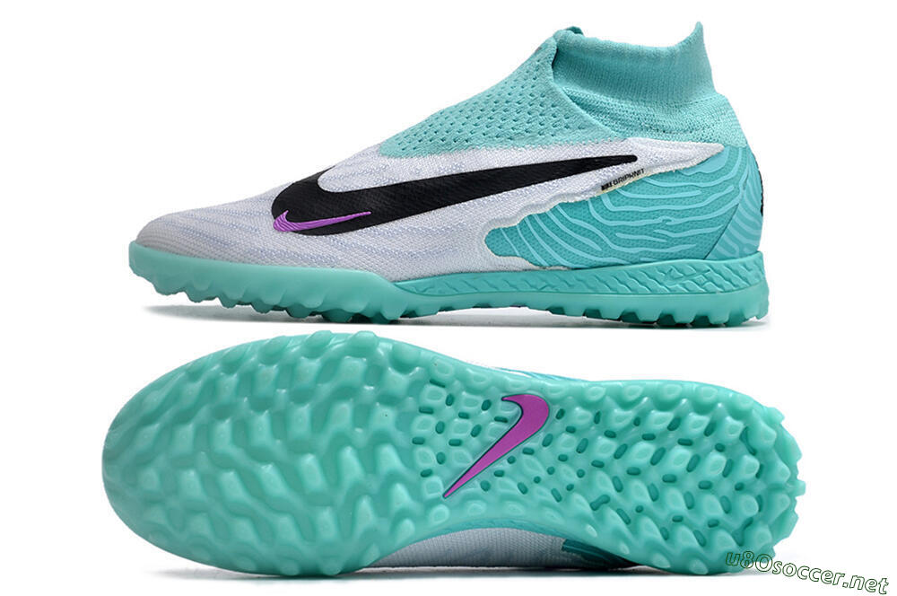 Unisex Nike Phantom GX Elite DF Link TF Football Shoes - White/Black/Jade 1