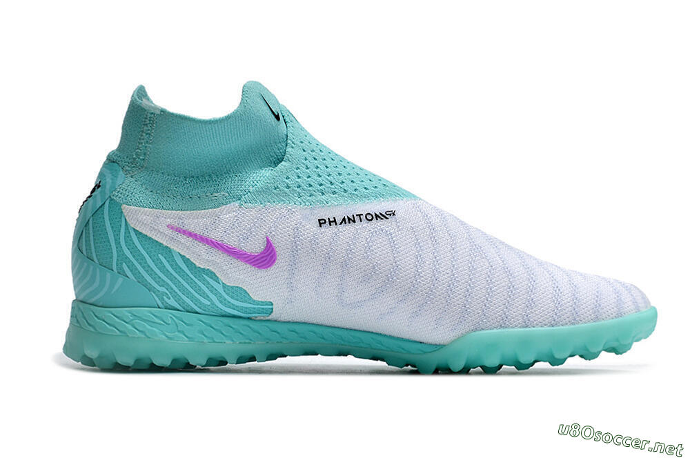 Unisex Nike Phantom GX Elite DF Link TF Football Shoes - White/Black/Jade 7