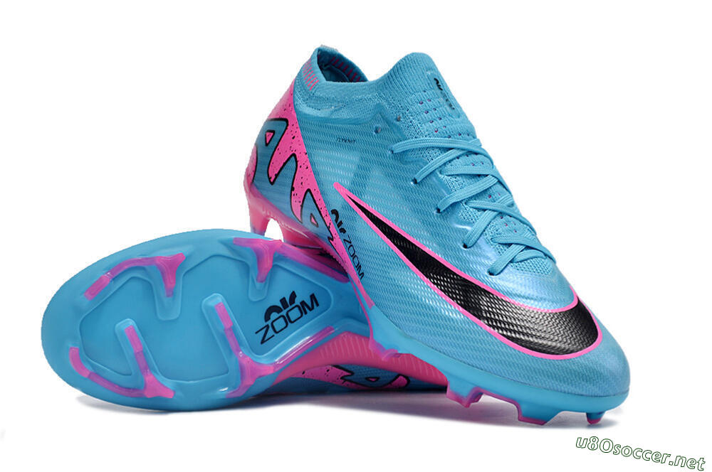 Unisex Nike Air Zoom Mercurial Vapor 15 Elite FG Football Boots - Blue/Pink/Black 3