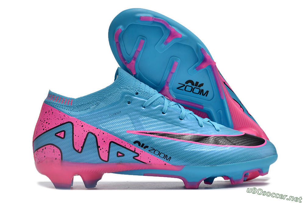 Unisex Nike Air Zoom Mercurial Vapor 15 Elite FG Football Boots - Blue/Pink/Black 2
