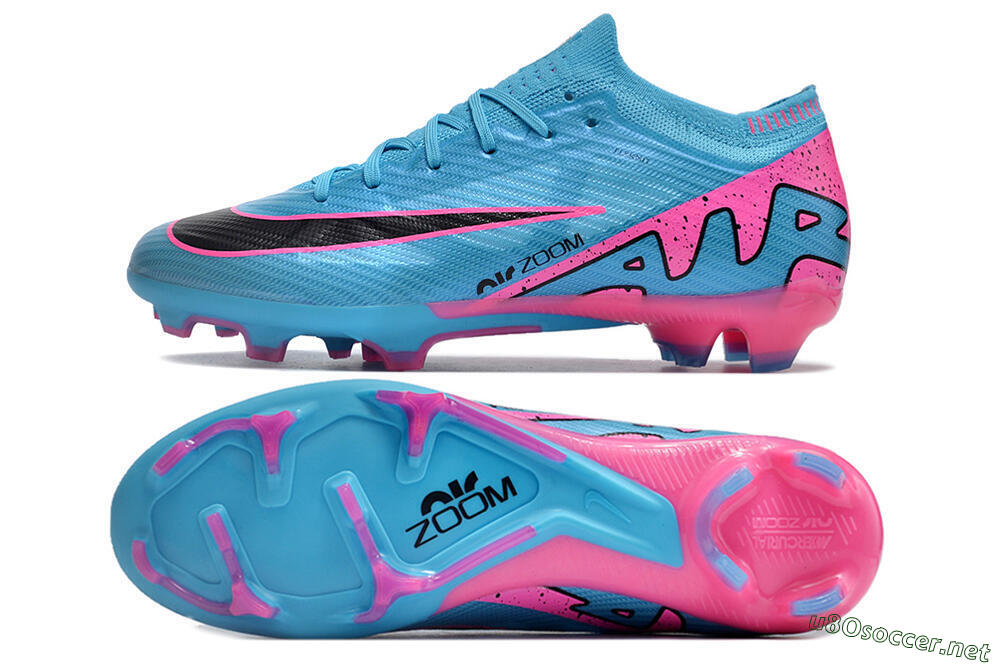Unisex Nike Air Zoom Mercurial Vapor 15 Elite FG Football Boots - Blue/Pink/Black 1