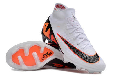 Unisex Nike Air Zoom Mercurial Superfly 9 Elite FG Football Boots - White/Orange/Black