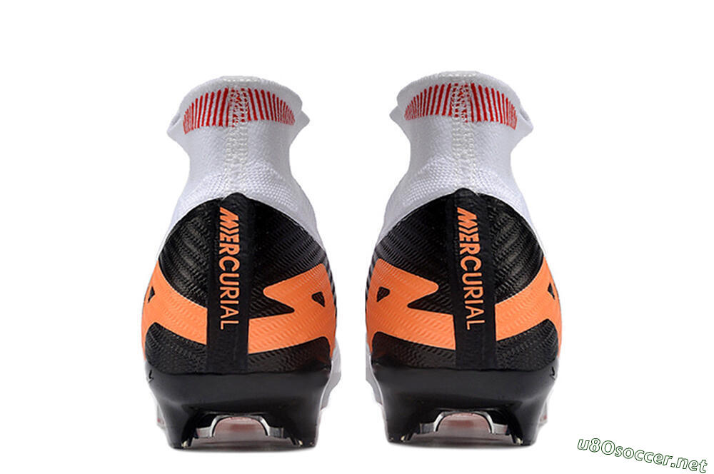 Unisex Nike Air Zoom Mercurial Superfly 9 Elite FG Football Boots - White/Orange/Black 4