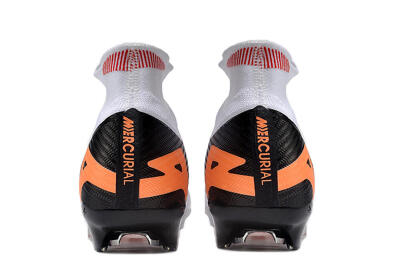 Unisex Nike Air Zoom Mercurial Superfly 9 Elite FG Football Boots - White/Orange/Black