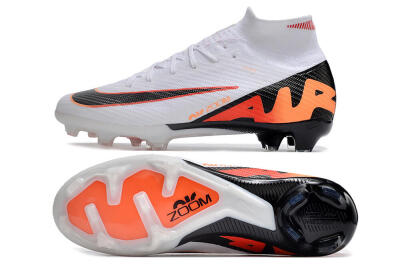 Unisex Nike Air Zoom Mercurial Superfly 9 Elite FG Football Boots - White/Orange/Black