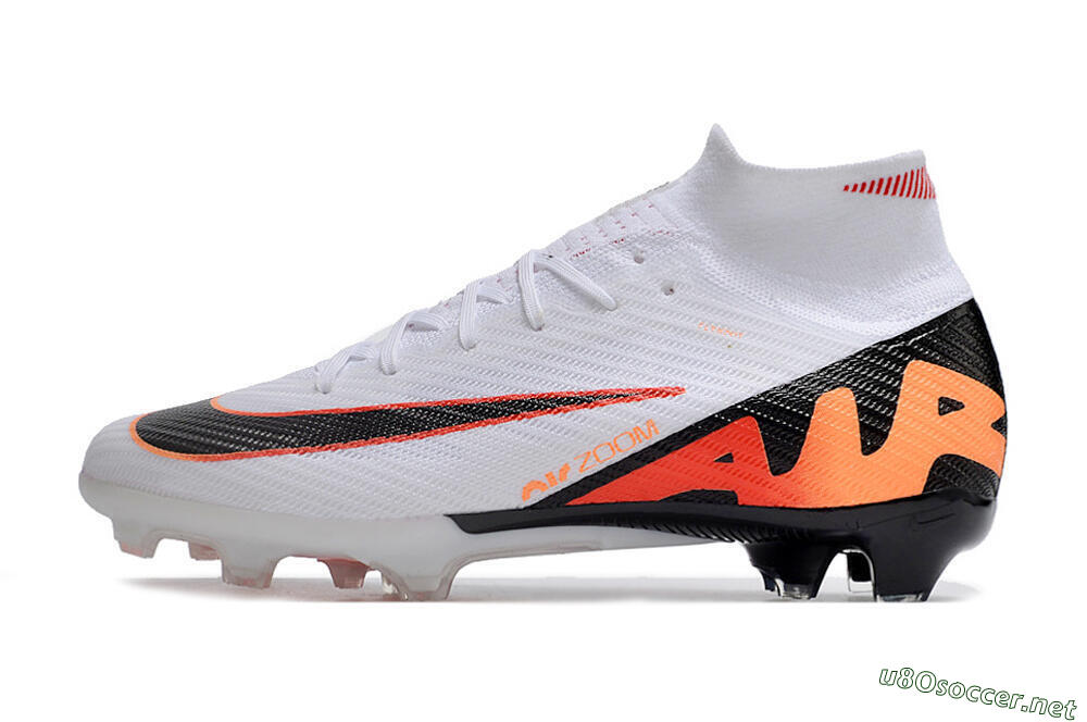 Unisex Nike Air Zoom Mercurial Superfly 9 Elite FG Football Boots - White/Orange/Black 0