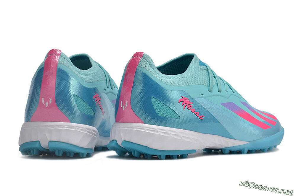 Men's Adidas X Crazyfast.1 TF Football Shoes - Jade/Pink/Purple 4