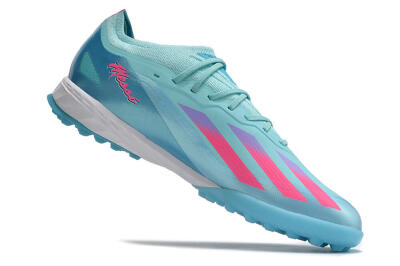 Men's Adidas X Crazyfast.1 TF Football Shoes - Jade/Pink/Purple