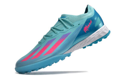 Men's Adidas X Crazyfast.1 TF Football Shoes - Jade/Pink/Purple