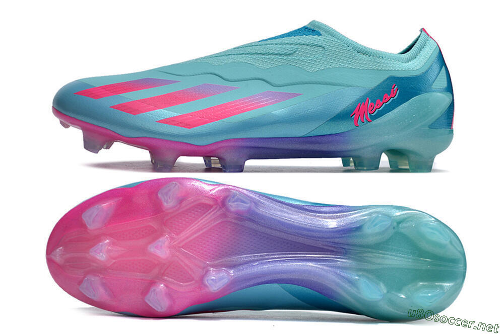 Men's Adidas X Crazyfast+ FG Football Boots - Flash Aqua/Lucid Pink/Lucid Cyan 1