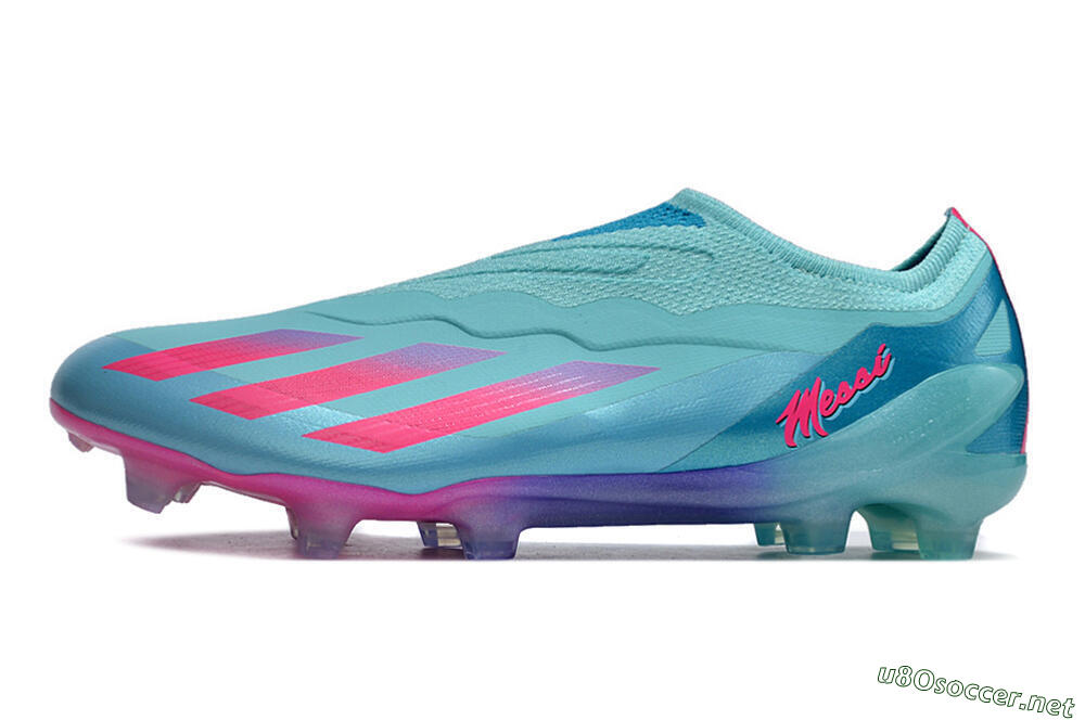 Men's Adidas X Crazyfast+ FG Football Boots - Flash Aqua/Lucid Pink/Lucid Cyan 0
