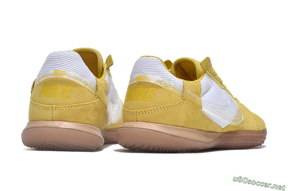 Men's Nike Street Gato IC Football Shoes - White/Yellow/Brown 4