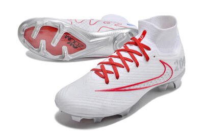 Unisex Nike Air Zoom Mercurial Superfly 9 Elite FG Football Boots - White/Red/Silver