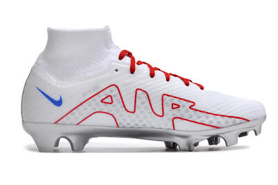 Unisex Nike Air Zoom Mercurial Superfly 9 Elite FG Football Boots - White/Red/Silver