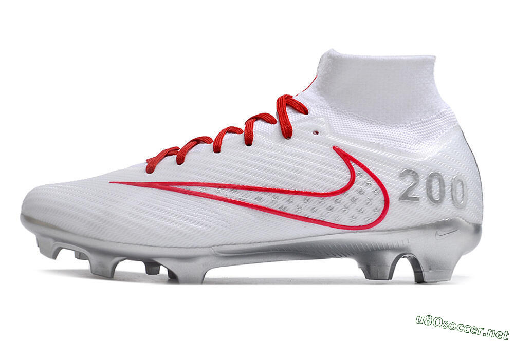 Unisex Nike Air Zoom Mercurial Superfly 9 Elite FG Football Boots - White/Red/Silver 0