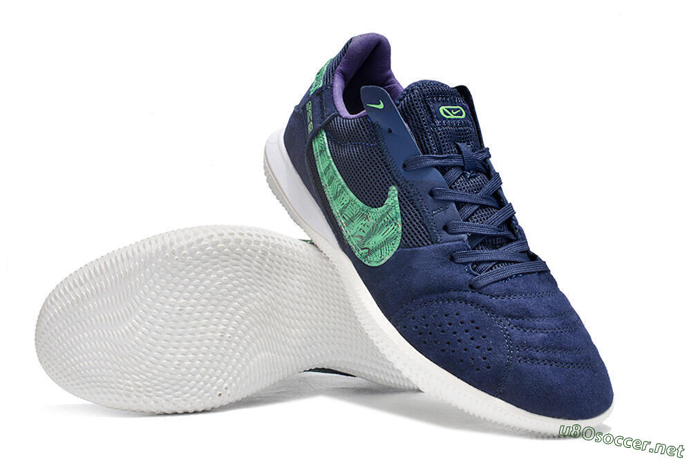 Men's Nike Street Gato IC Football Shoes - Blue/Green/White 3