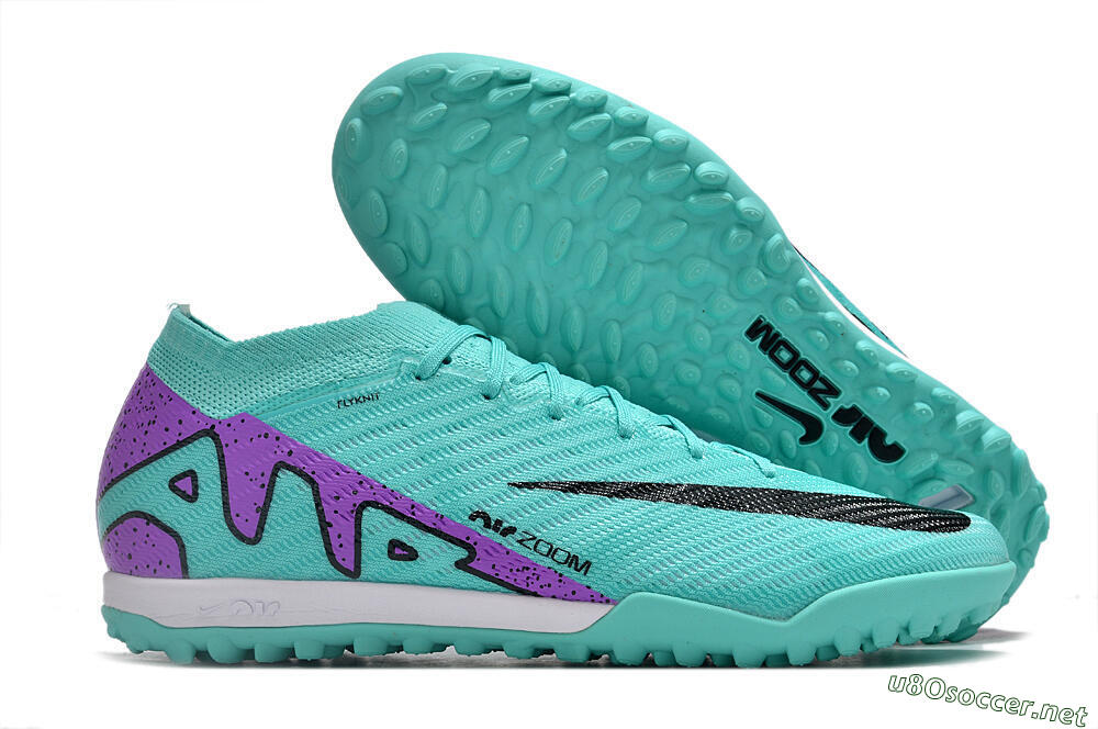 Unisex Nike Air Zoom Mercurial Vapor 15 Elite TF Football Shoes - Turquoise/Black/White/Purple 2