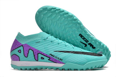 Unisex Nike Air Zoom Mercurial Vapor 15 Elite TF Football Shoes - Turquoise/Black/White/Purple