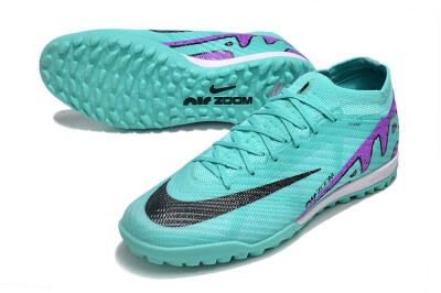 Unisex Nike Air Zoom Mercurial Vapor 15 Elite TF Football Shoes - Turquoise/Black/White/Purple