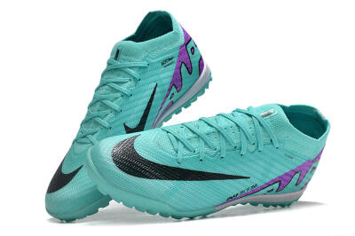 Unisex Nike Air Zoom Mercurial Vapor 15 Elite TF Football Shoes - Turquoise/Black/White/Purple