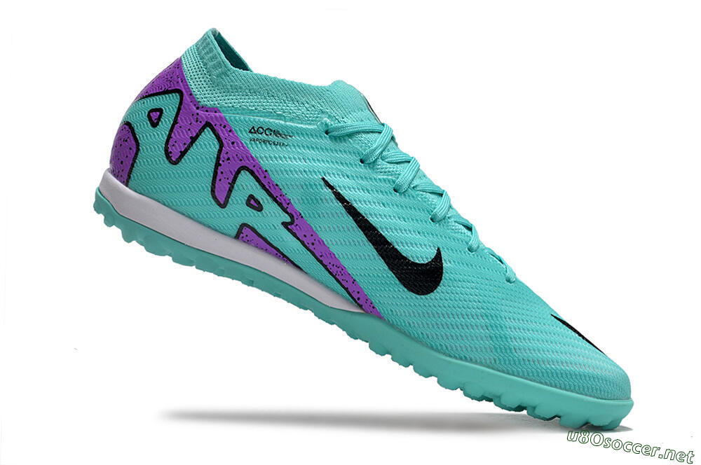 Unisex Nike Air Zoom Mercurial Vapor 15 Elite TF Football Shoes - Turquoise/Black/White/Purple 7
