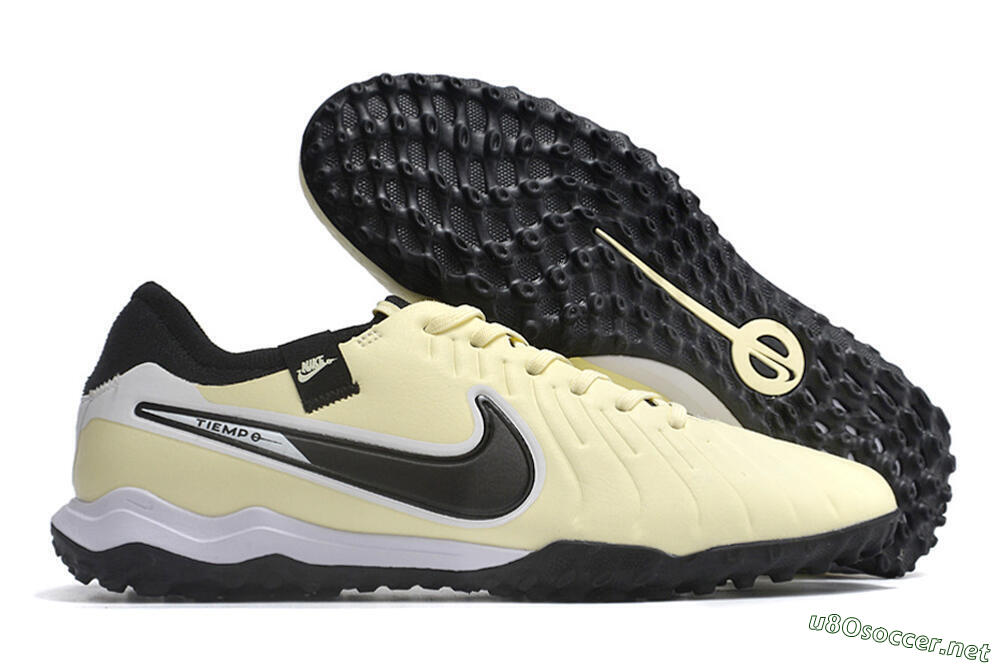 Men's Nike Tiempo Legend X Pro TF Football Shoes - Beige/Black/White 2