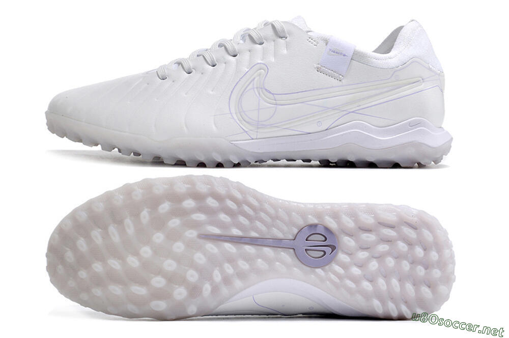 Men's Nike Tiempo Legend X Pro TF Football Shoes - White/Purple 1
