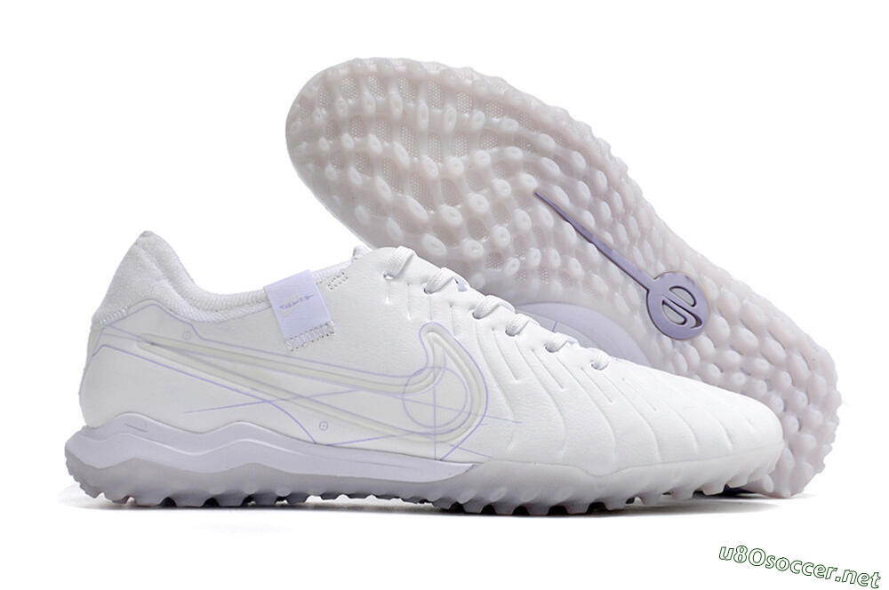 Men's Nike Tiempo Legend X Pro TF Football Shoes - White/Purple 2