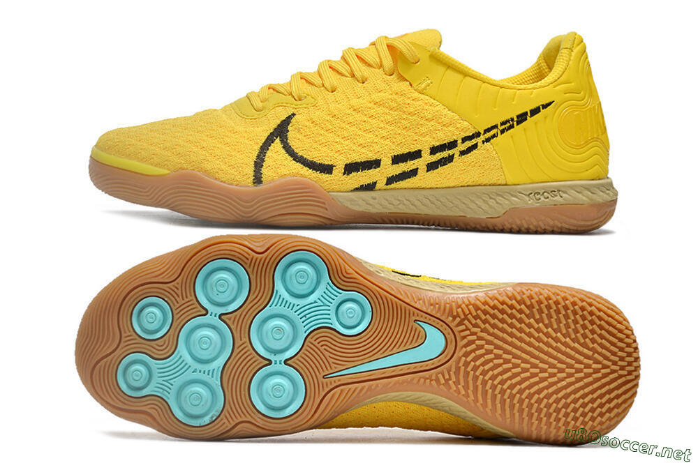 Men's Nike React Gato IC Football Shoes - Yellow/Black/Brown 1