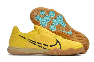 Men's Nike React Gato IC Football Shoes - Yellow/Black/Brown