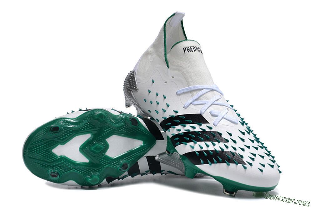 Unisex Adidas Predator Freak.1 FG Football Boots - White/Green/Black 3