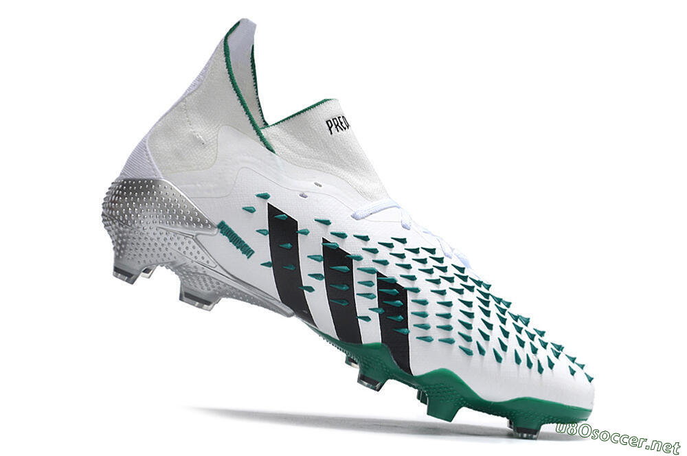 Unisex Adidas Predator Freak.1 FG Football Boots - White/Green/Black 4