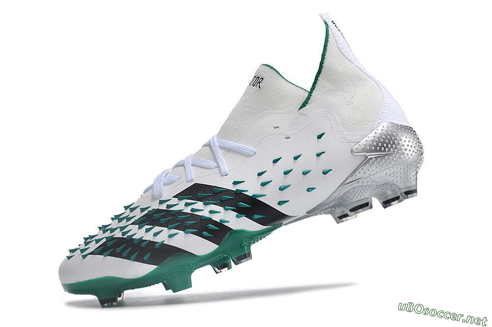 Unisex Adidas Predator Freak.1 FG Football Boots - White/Green/Black 5