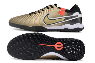 Men's Nike Tiempo Legend 10 TF Football Shoes - Gold/White/Black