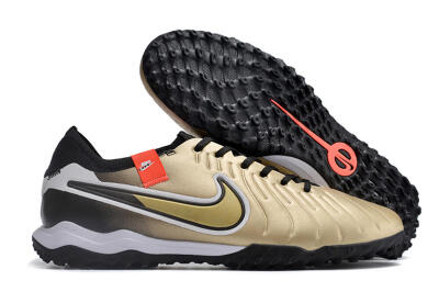 Men's Nike Tiempo Legend 10 TF Football Shoes - Gold/White/Black