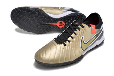 Men's Nike Tiempo Legend 10 TF Football Shoes - Gold/White/Black