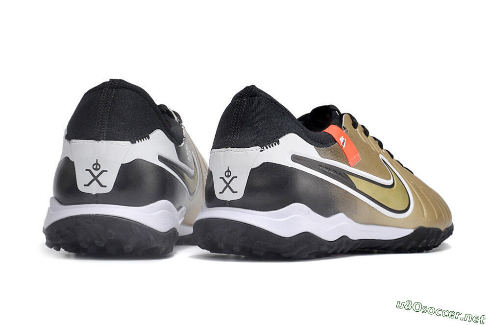 Men's Nike Tiempo Legend 10 TF Football Shoes - Gold/White/Black 6