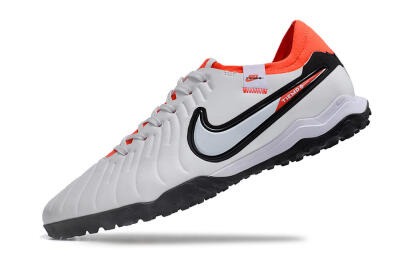 Men's NikeTiempo Legend 10 TF Football Shoes - White/Black/Orange