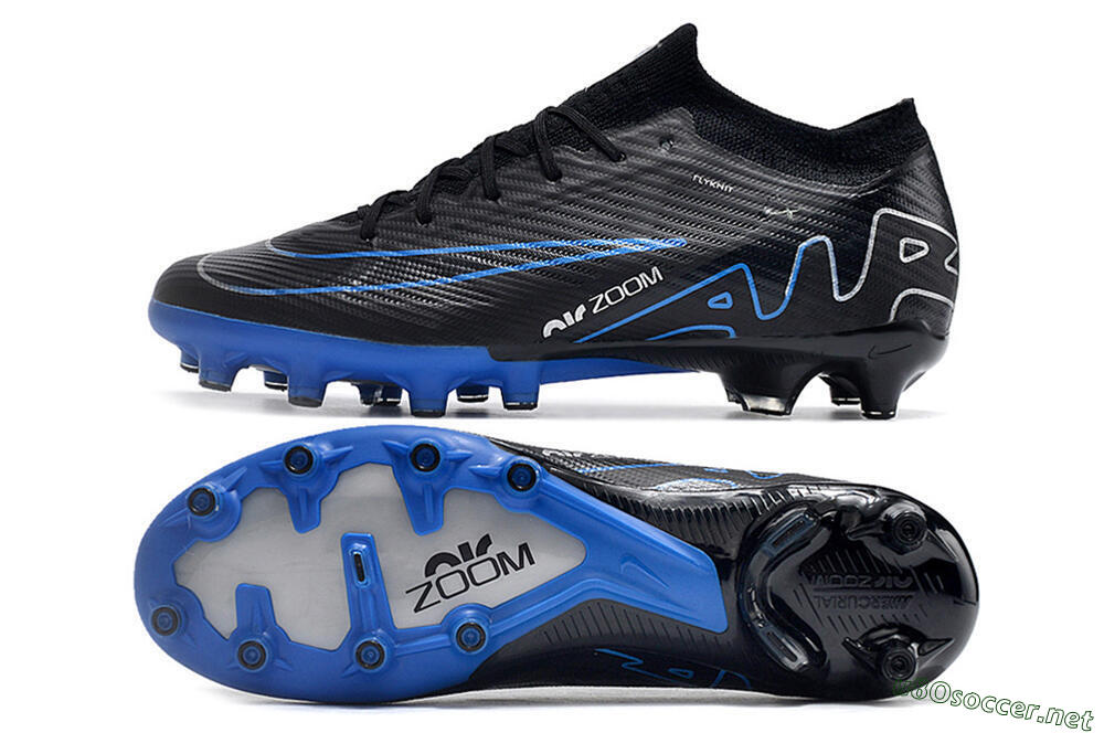 Unisex Nike Air Zoom Mercurial Vapor 15 Elite AG Football Boots - Black/Blue/White 1