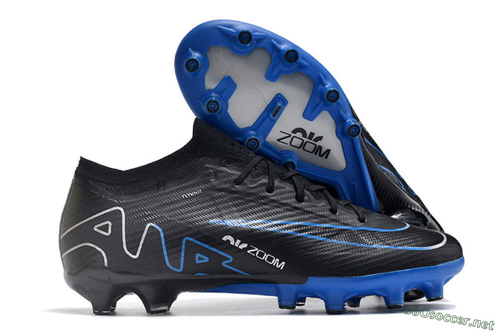 Unisex Nike Air Zoom Mercurial Vapor 15 Elite AG Football Boots - Black/Blue/White 2