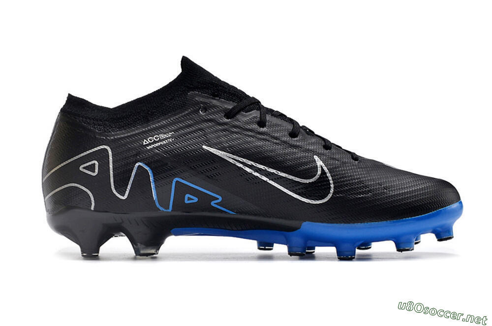 Unisex Nike Air Zoom Mercurial Vapor 15 Elite AG Football Boots - Black/Blue/White 7