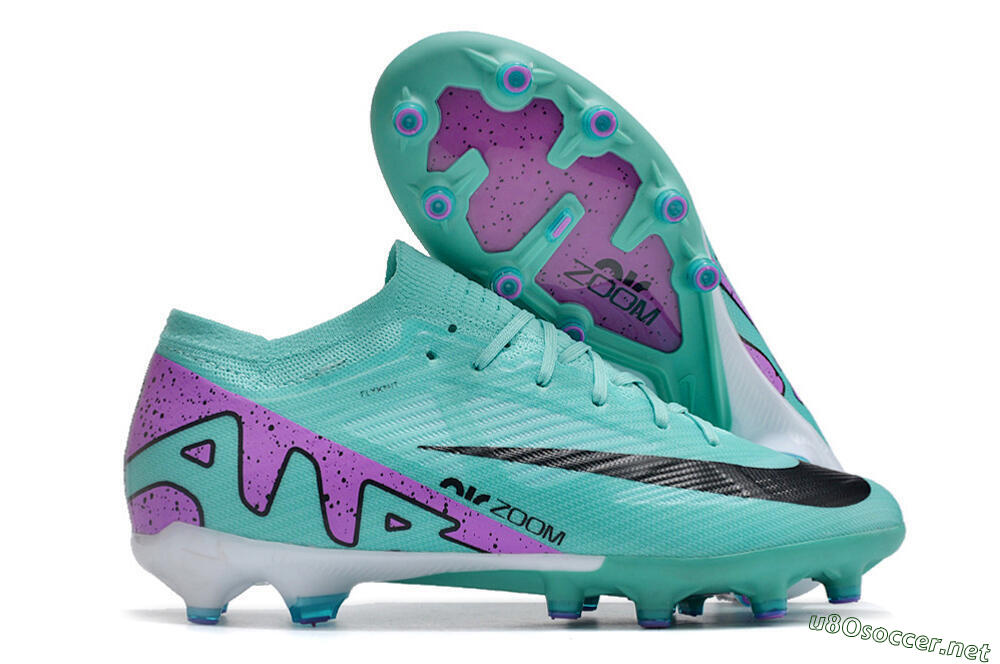 Unisex Nike Air Zoom Mercurial Vapor 15 Elite AG Football Boots - Jade/Purple/Black 2